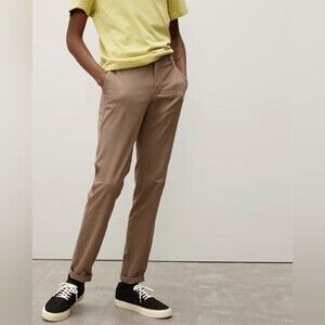 Everlane Mens The Performance Chino Slim Fit Pants Abalone Grey Size 35 X 30